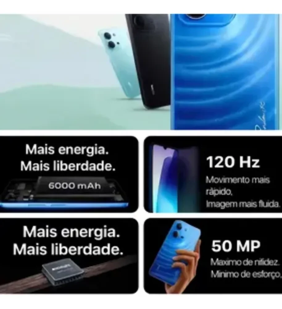 Celular Xiaomi Redmi 15C 128GB preto, foto 3