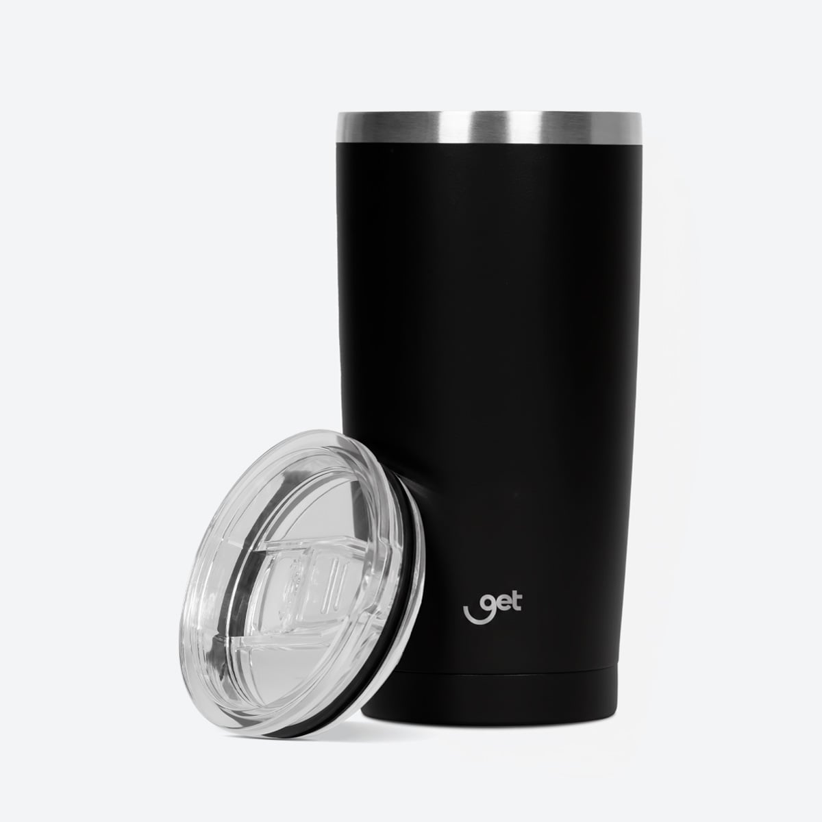 Copo Térmico Get Inox 600ml Preto - tampa solta